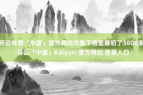 开云体育「中国」官方网站市集下落是最初了3800家-开云「中国」Kaiyun·官方网站 登录入口